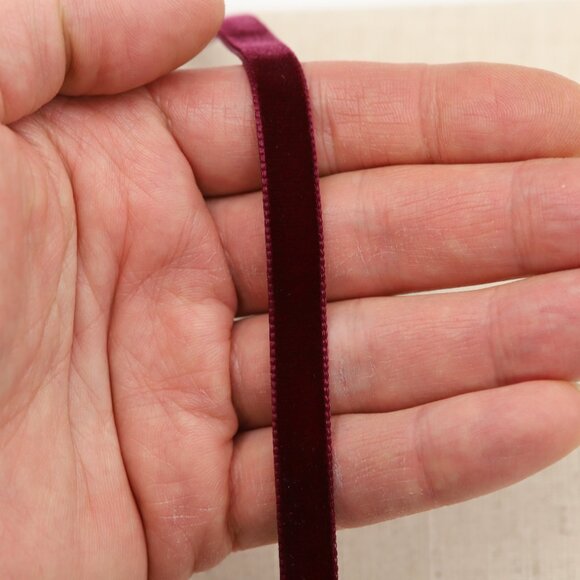 Maroon Velvet Choker Maroon Swiss velvet Adjustable Necklace red Chokers (#52) - Picture 11 of 12